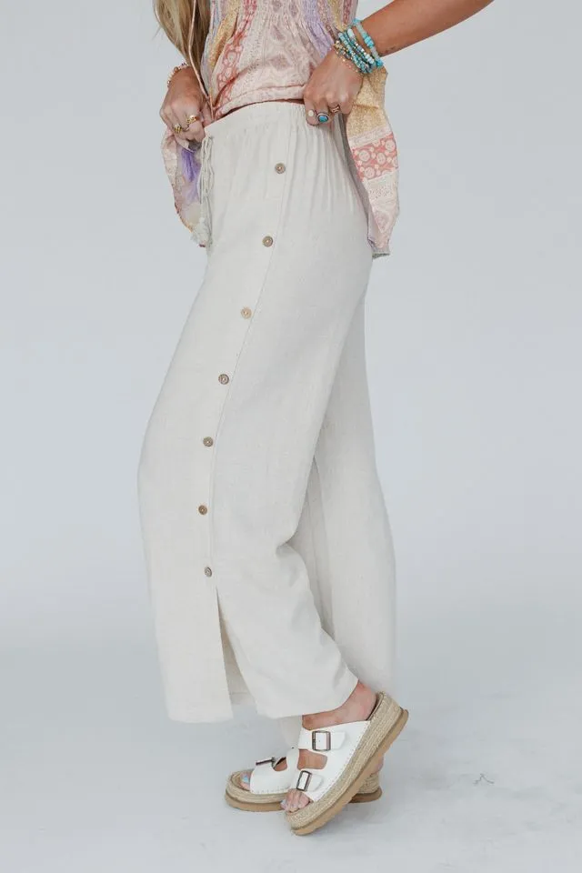 Sunny Side Wide Leg Pants - Oatmeal