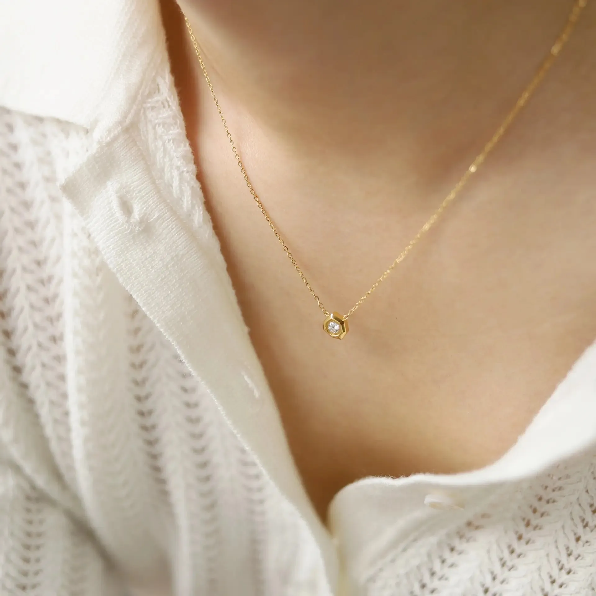 SUZIE Gold Crystal Pendant Necklace