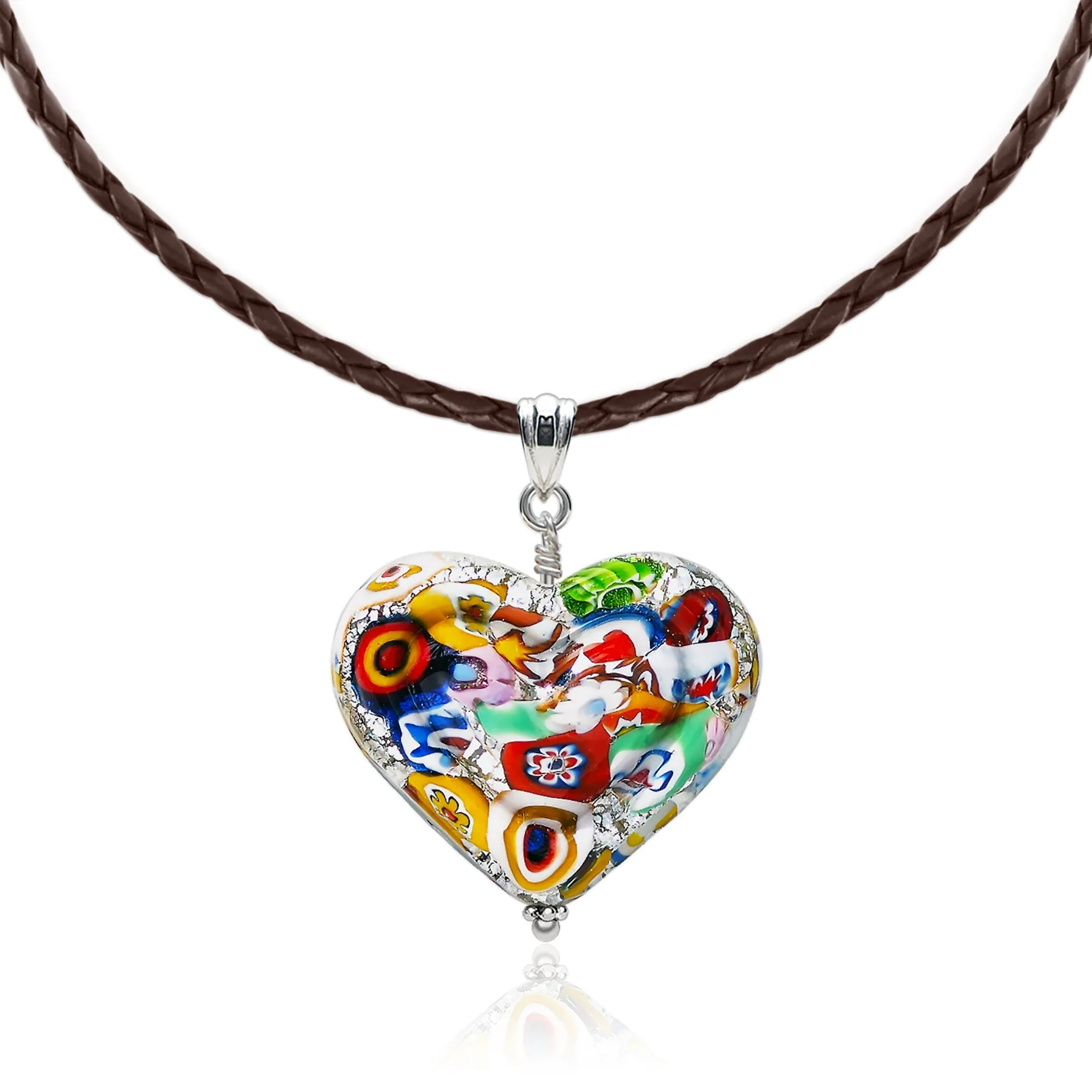 The Kiss Silver Double Heart Large Pendant