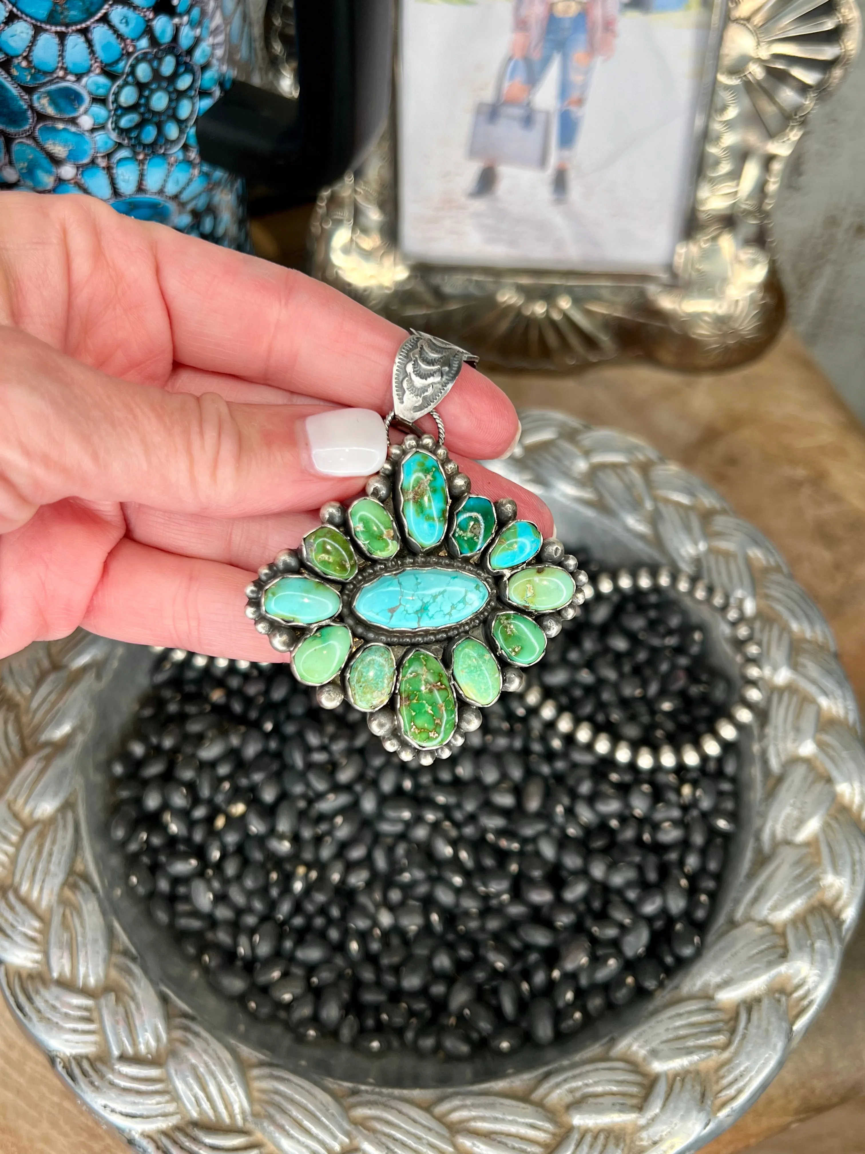 The Lorenzo Sonoran Gold Turquoise Pendant