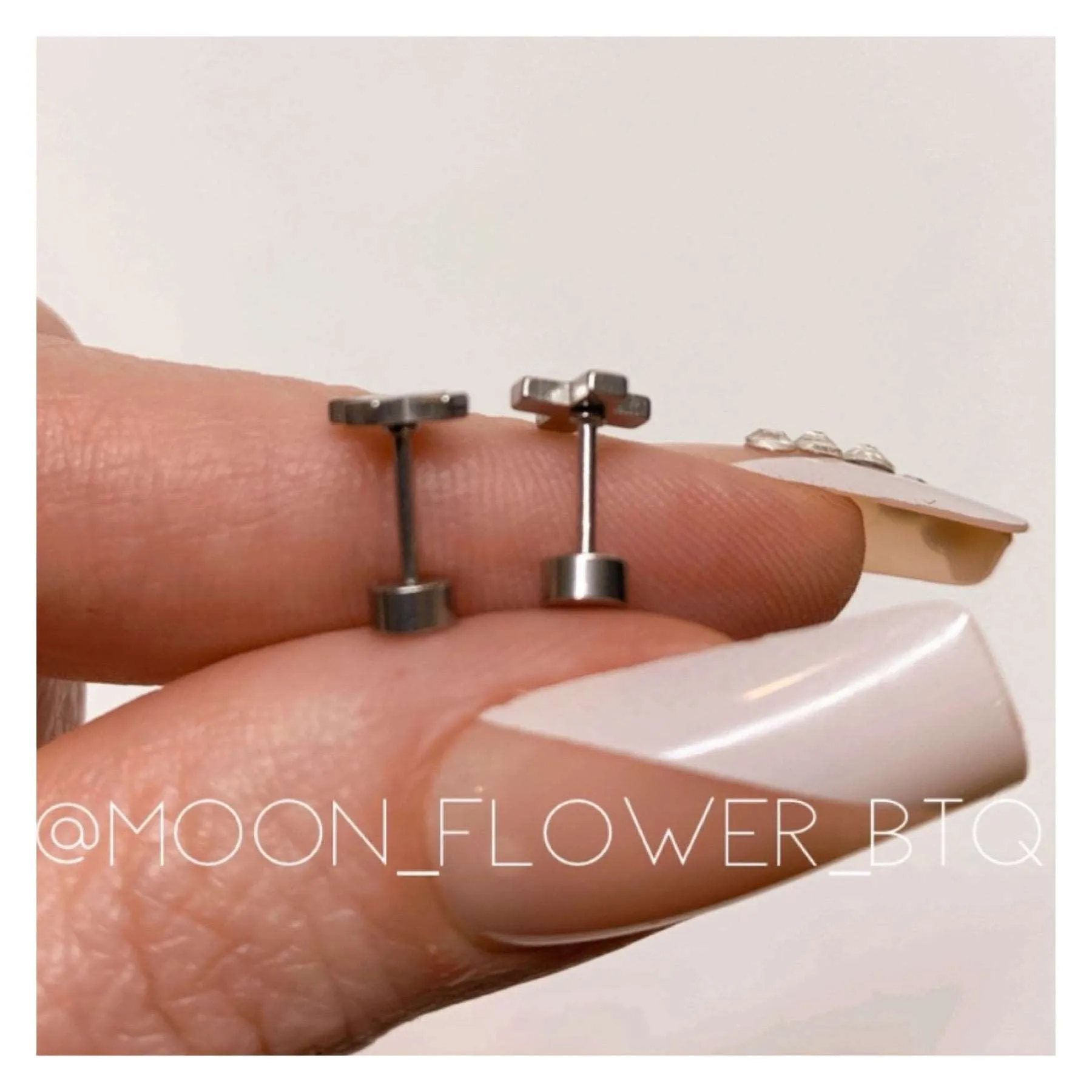 Tiny Silver X Flat Back Earrings
