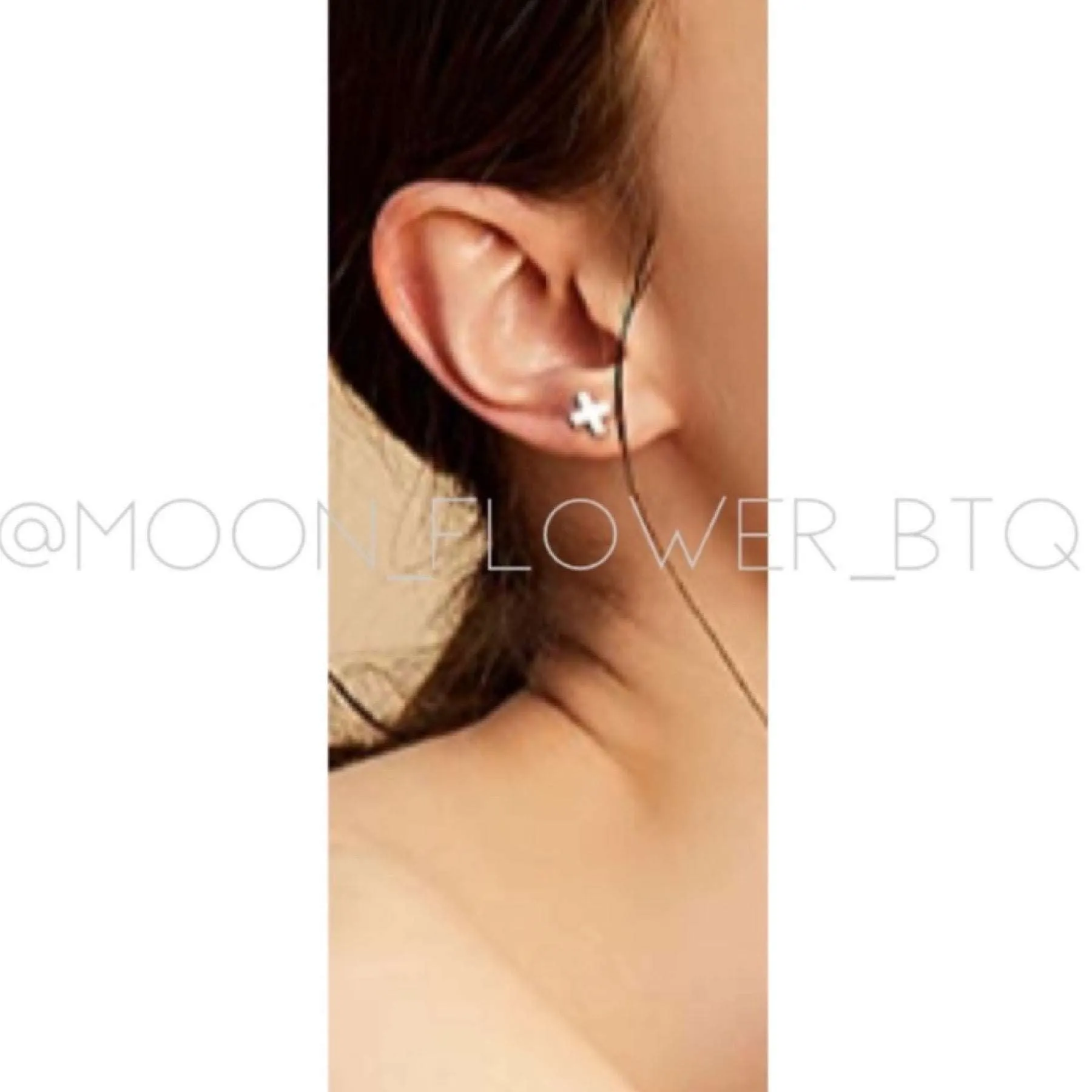 Tiny Silver X Flat Back Earrings