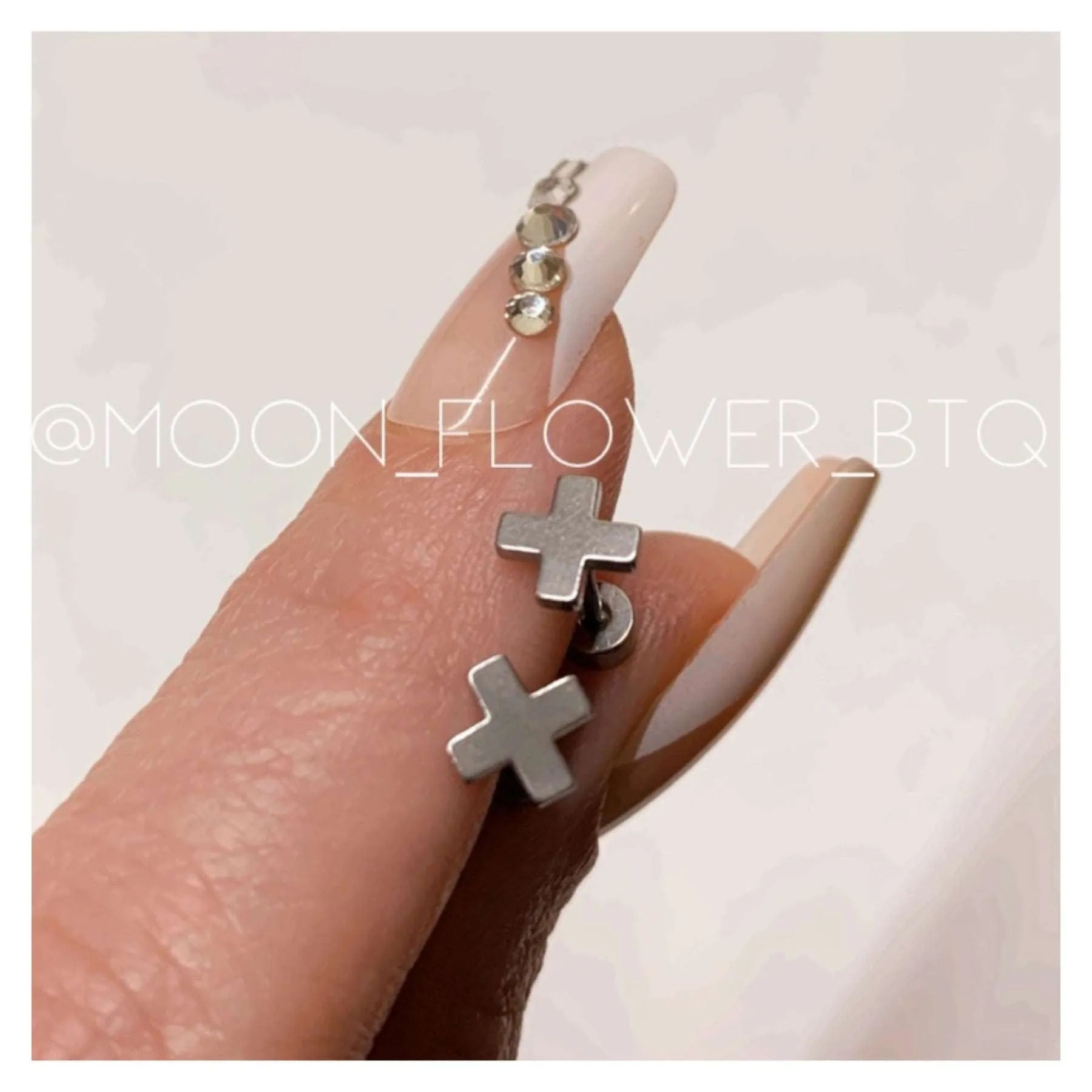 Tiny Silver X Flat Back Earrings