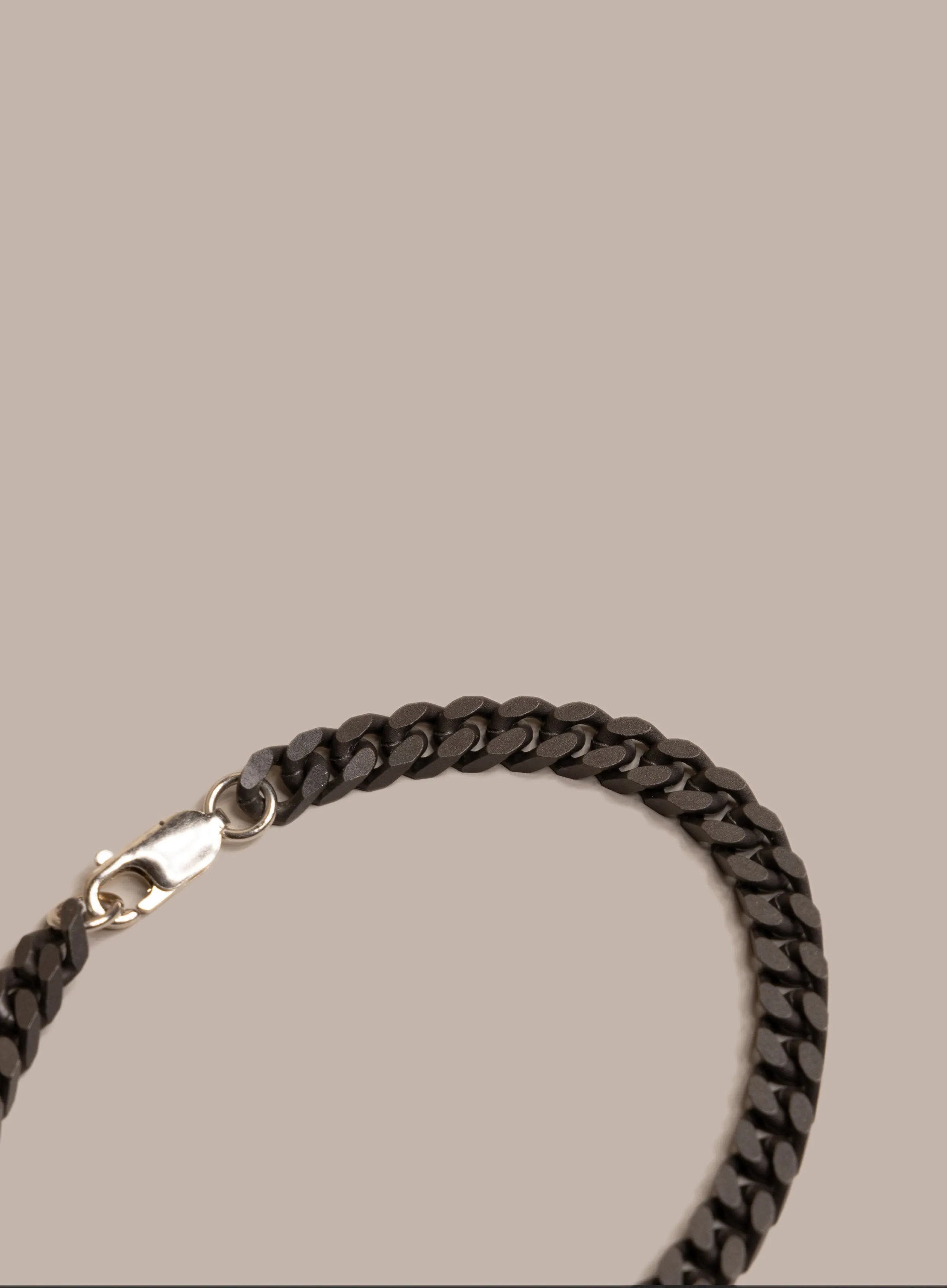 Titanium Coated 925 Sterling Silver Cuban Chain Bracelet for Men