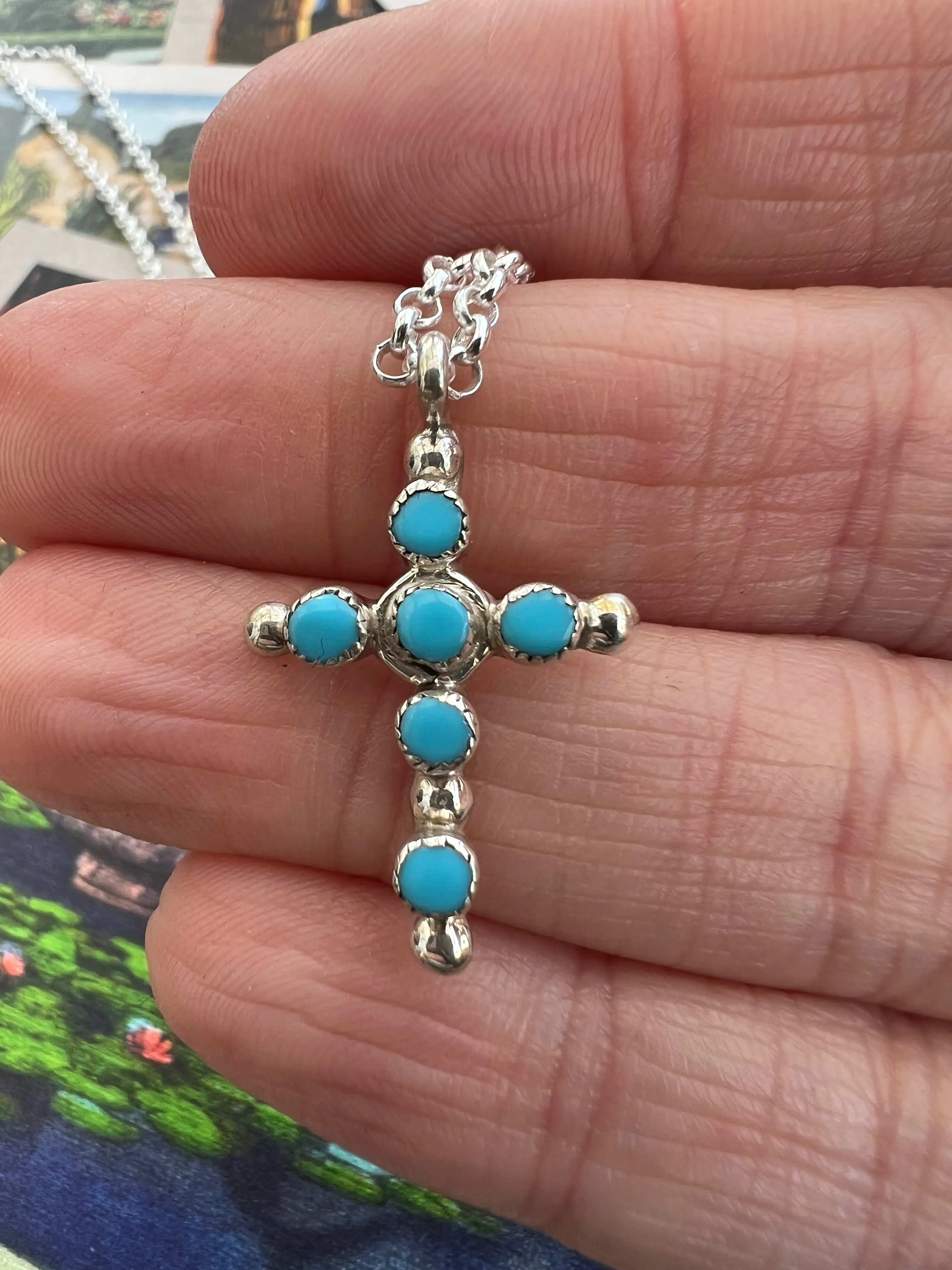 Turquoise Cross Necklace