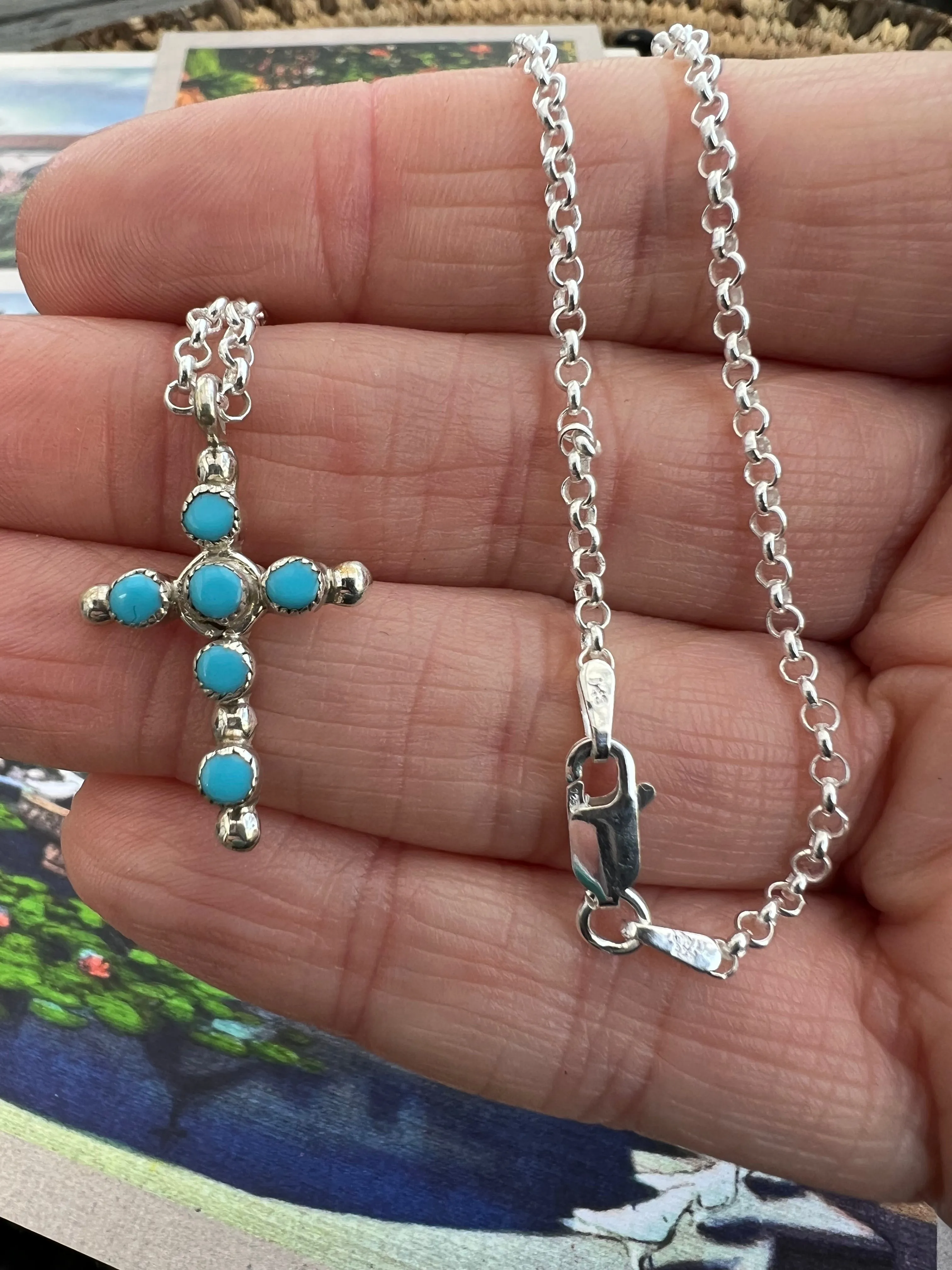 Turquoise Cross Necklace