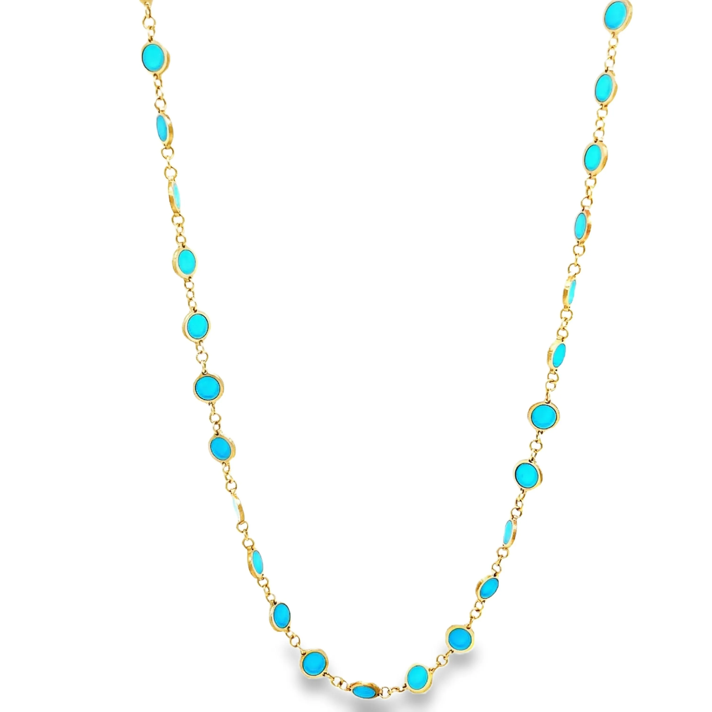 Turquoise Disk Necklace