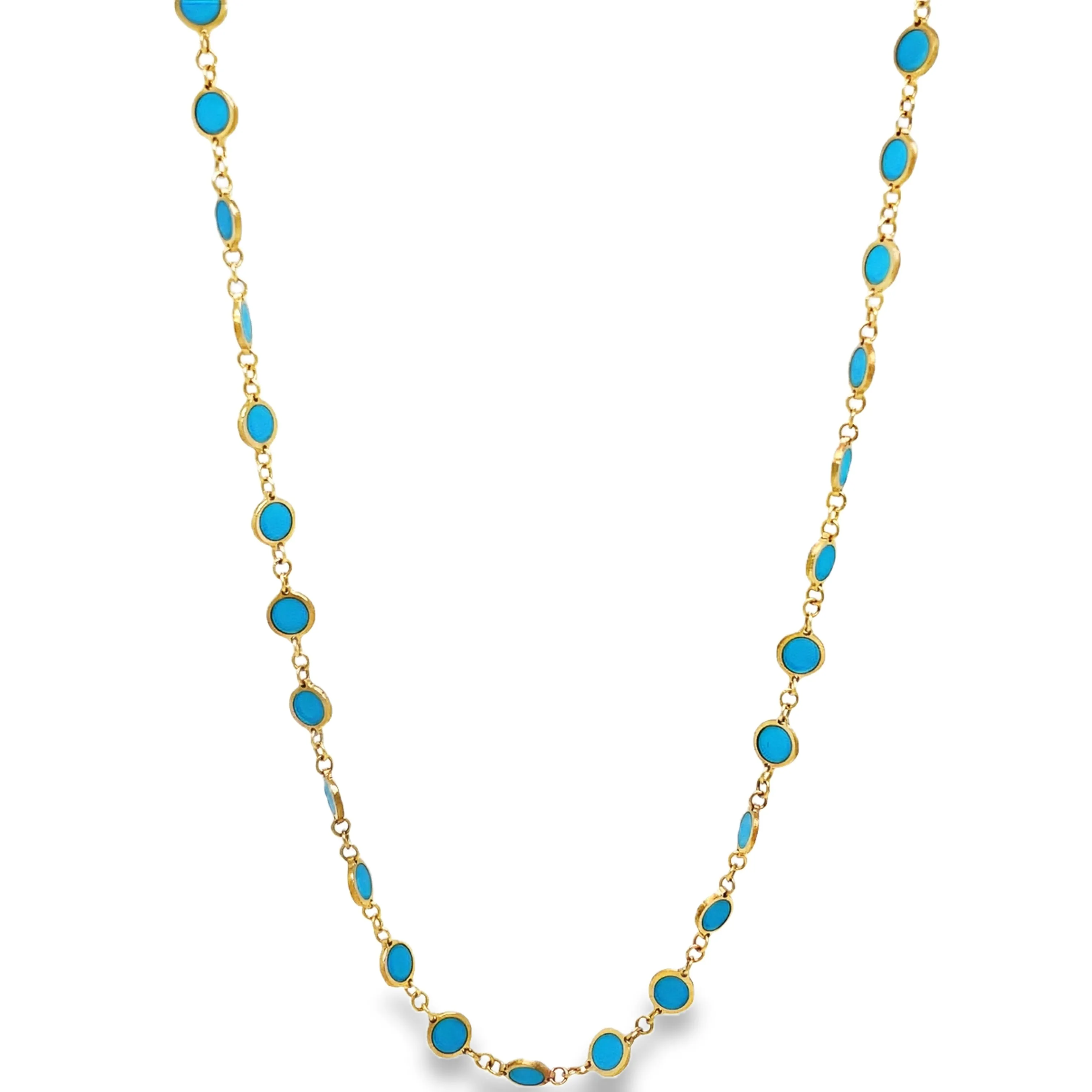 Turquoise Disk Necklace