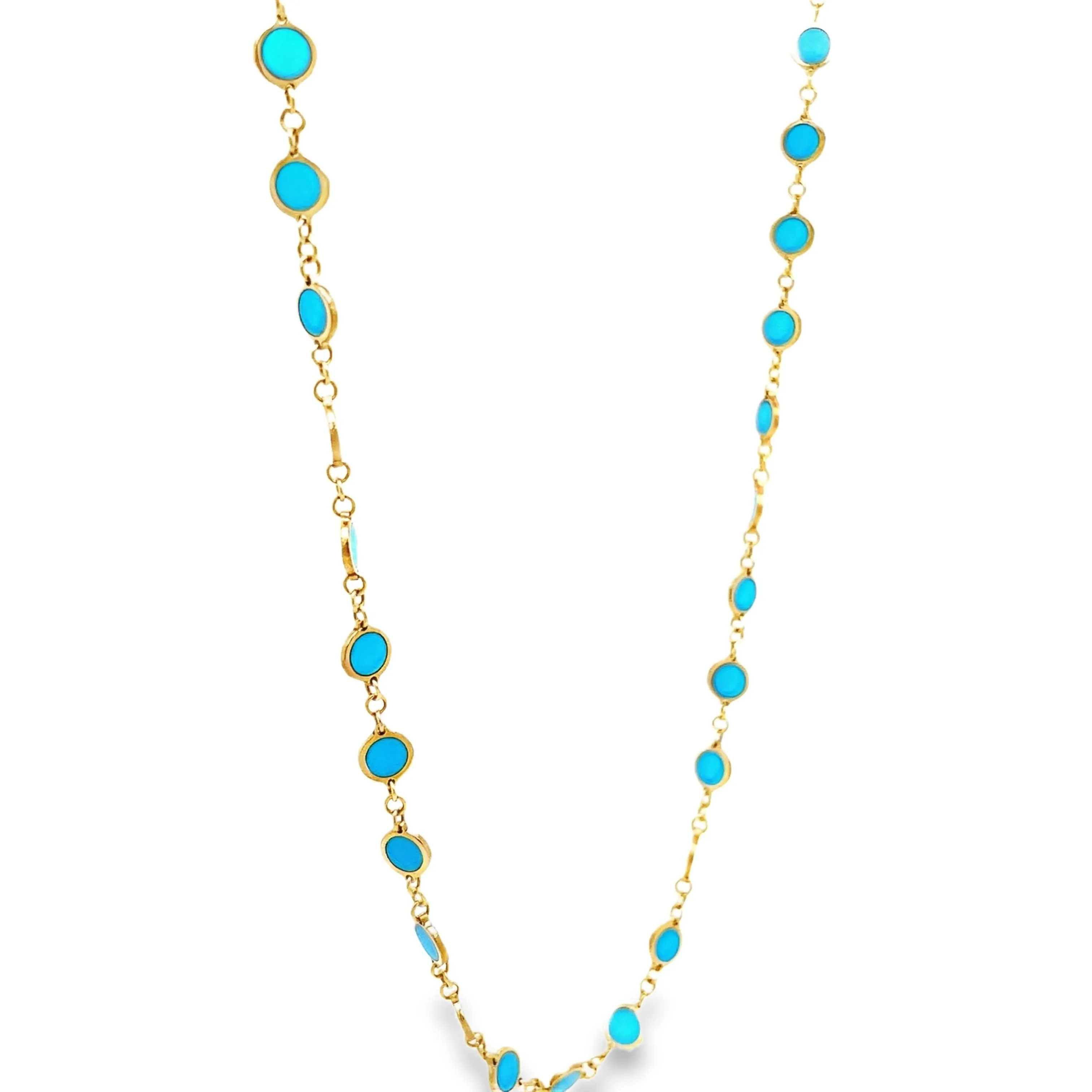 Turquoise Disk Necklace