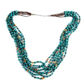 Turquoise Heishi Cluster Necklace