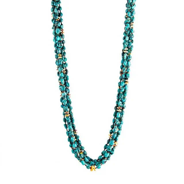 Turquoise Heishi Cluster Necklace