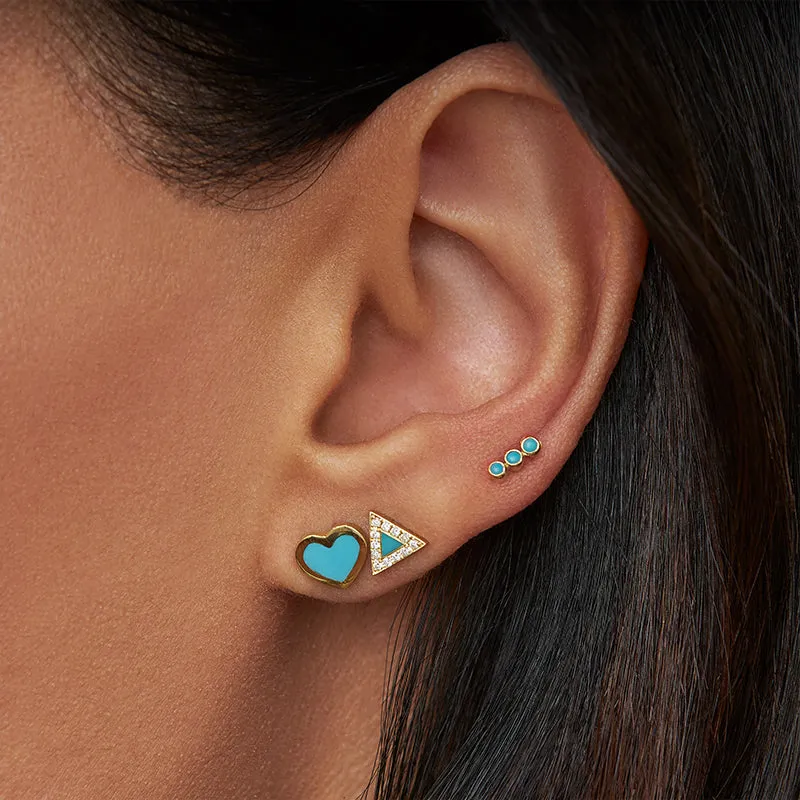 Turquoise Inlay Heart Studs