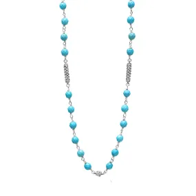 Turquoise Pigtail Link Necklace with Stations