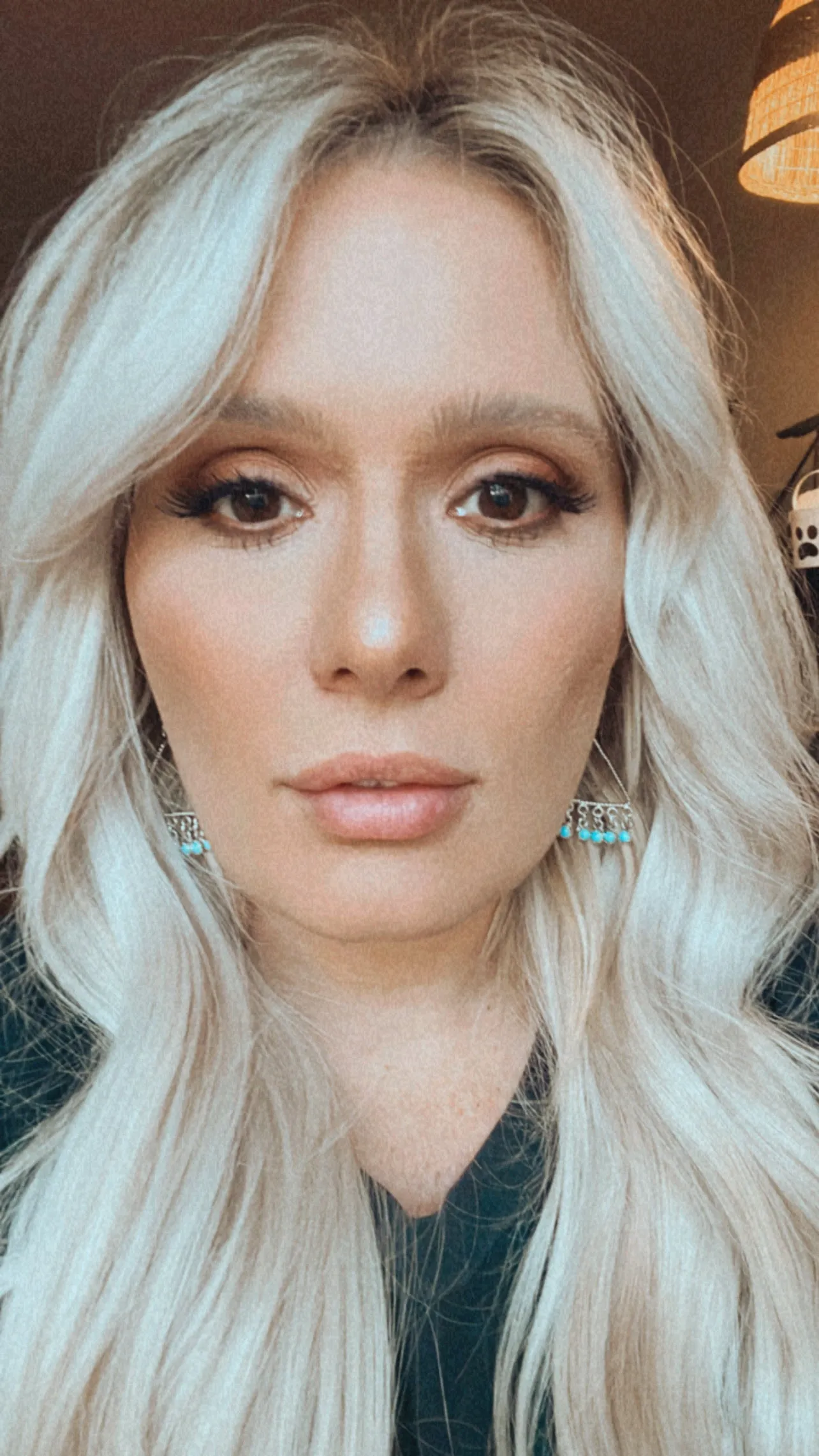 Turquoise Zuni Triangle chandelier Earrings