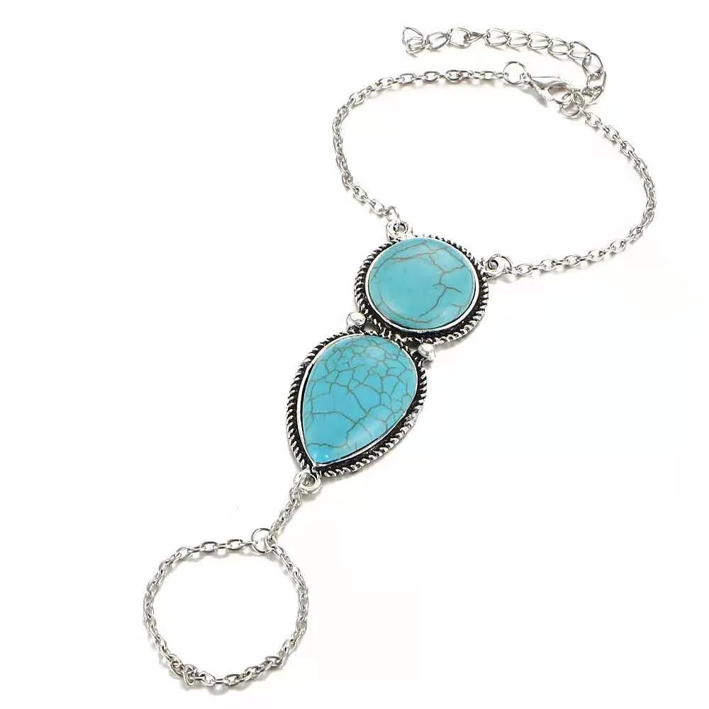 Water Drop Stone Finger Bracelet