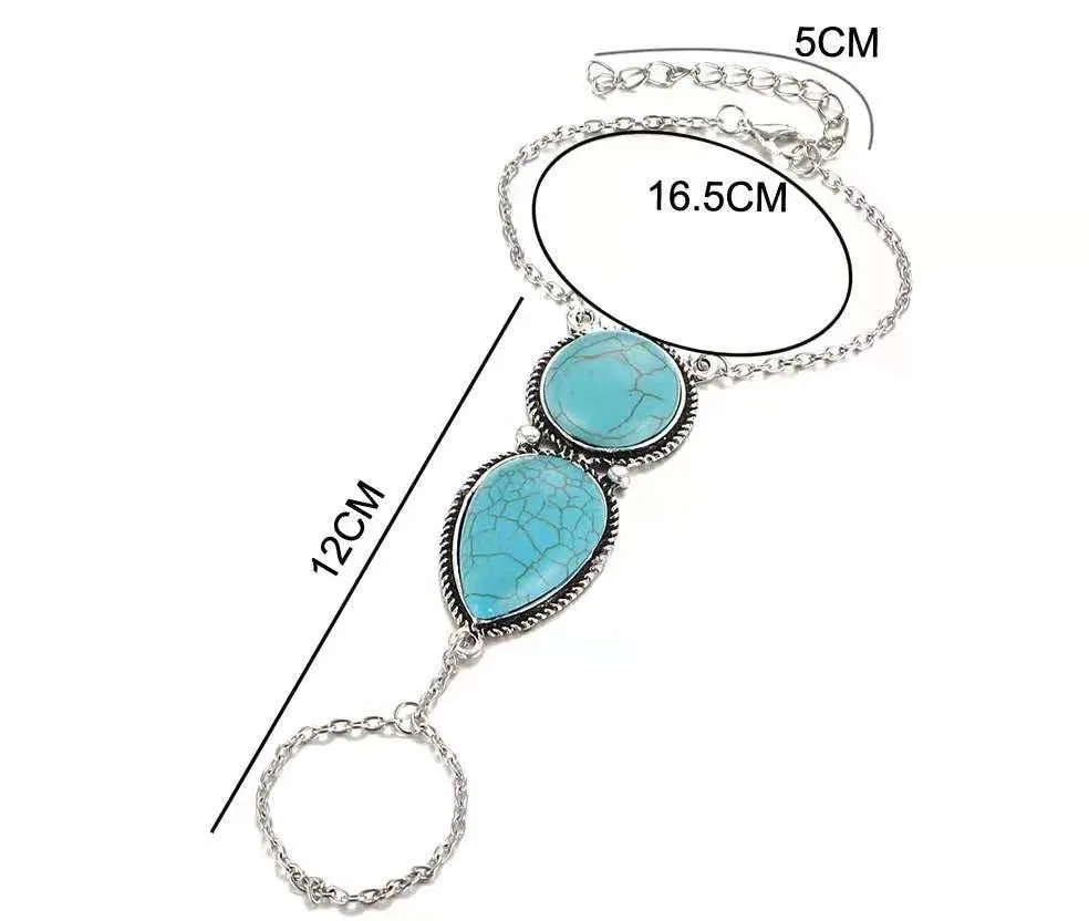 Water Drop Stone Finger Bracelet