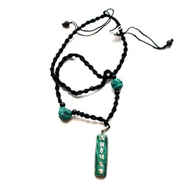 White Metal Om Mani Pendant