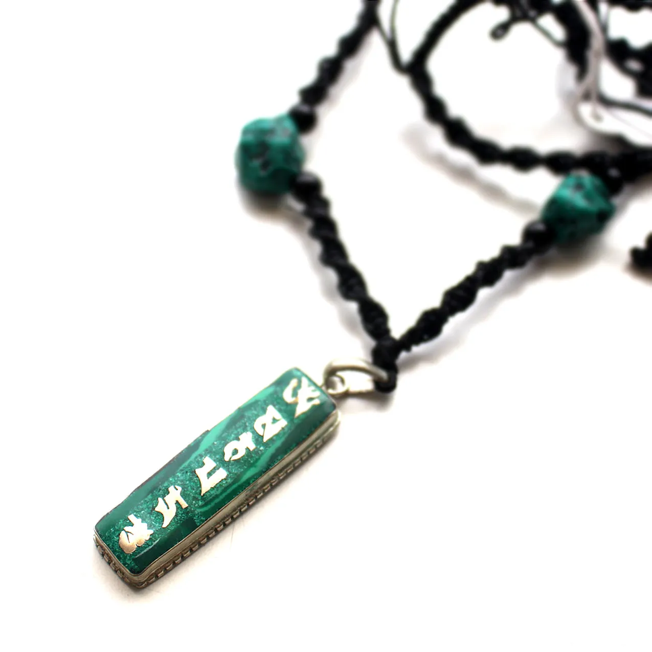 White Metal Om Mani Pendant