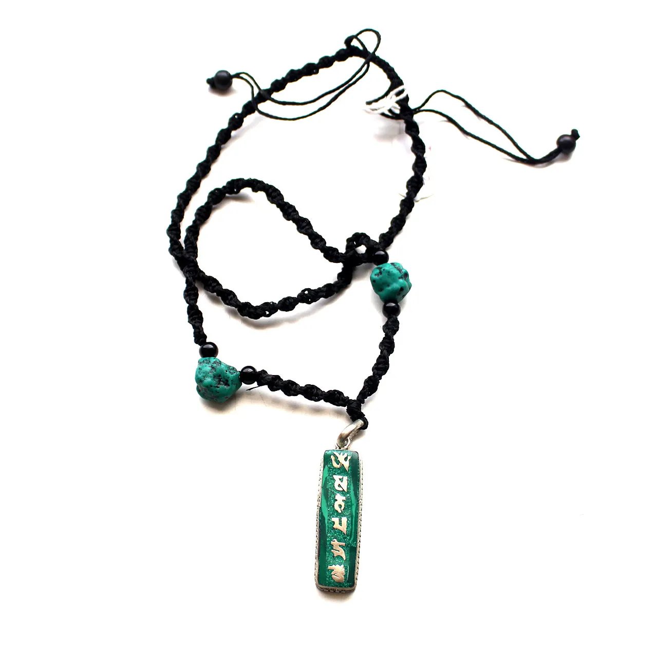 White Metal Om Mani Pendant