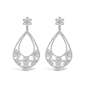 White Sapphire Chandelier Earrings