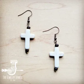White Turquoise Cross Earrings 220x
