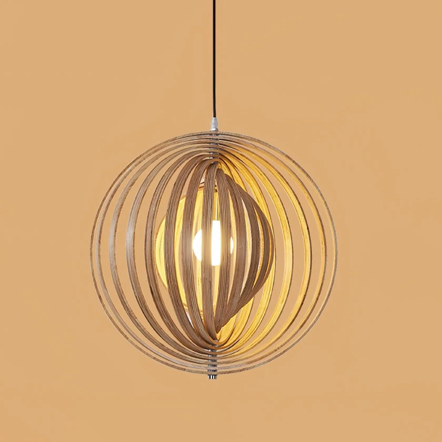 Wooden Moon Pendant Lamp