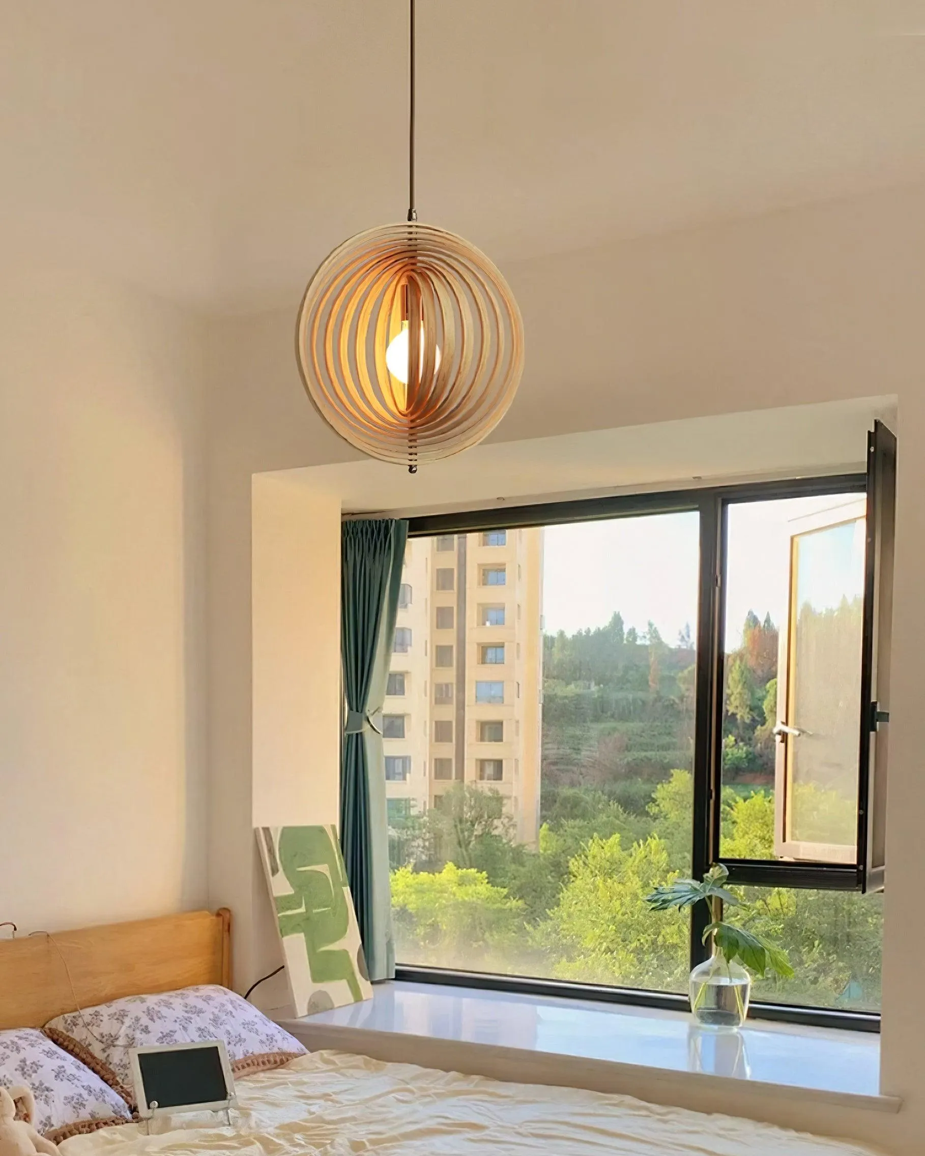 Wooden Moon Pendant Lamp
