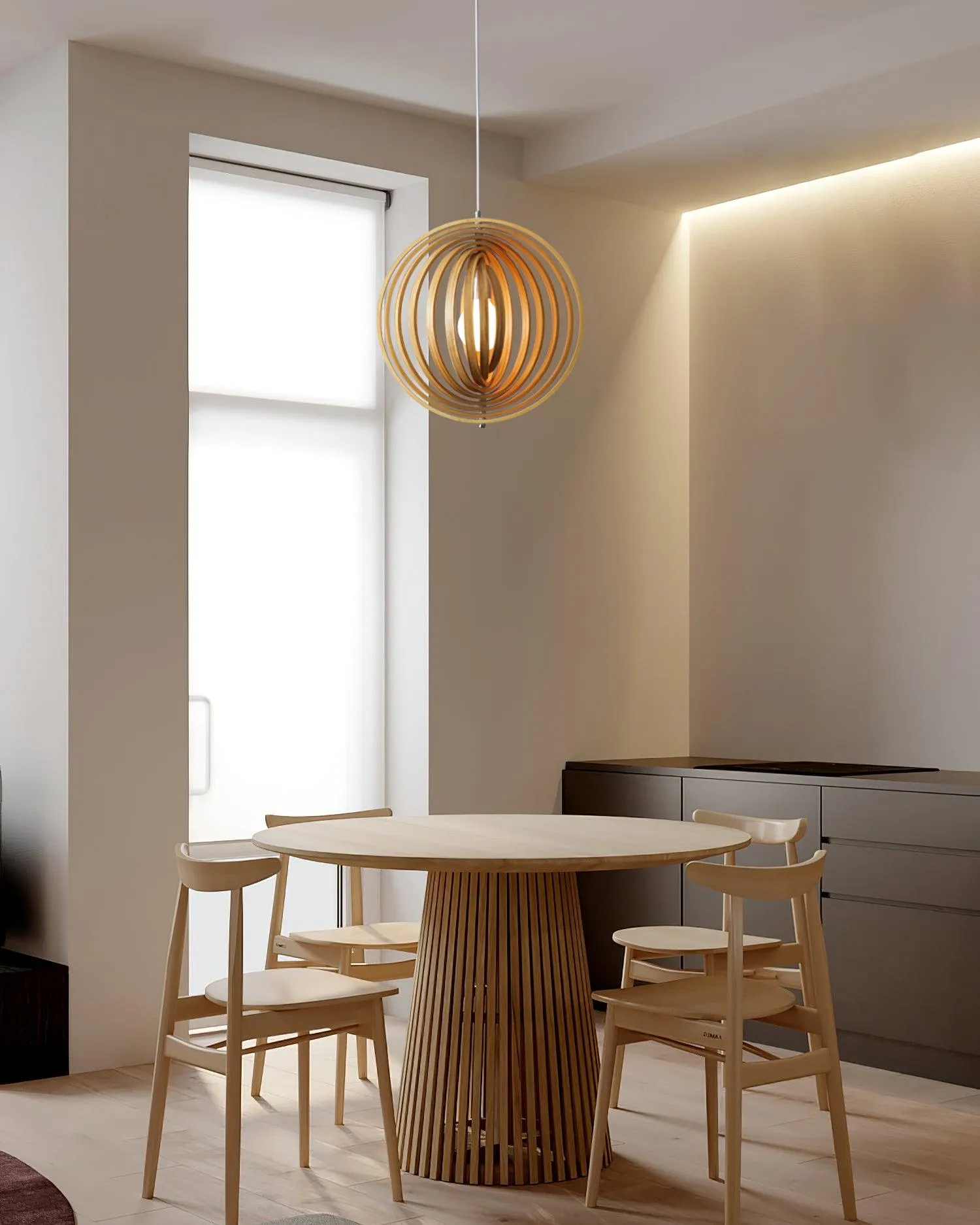 Wooden Moon Pendant Lamp