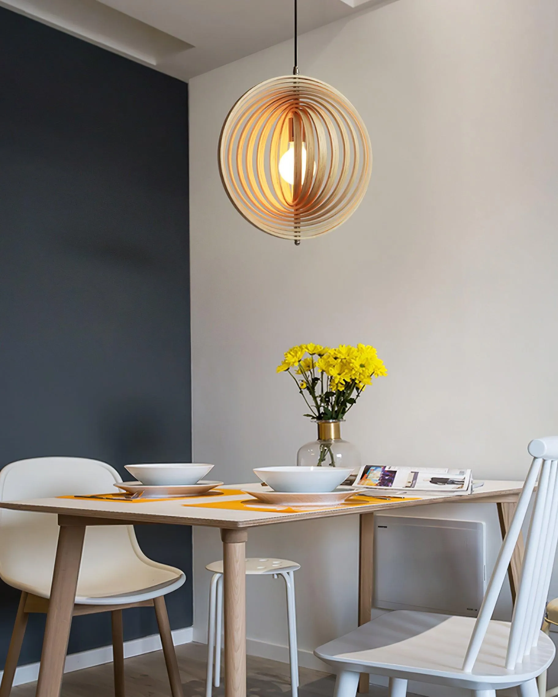 Wooden Moon Pendant Lamp