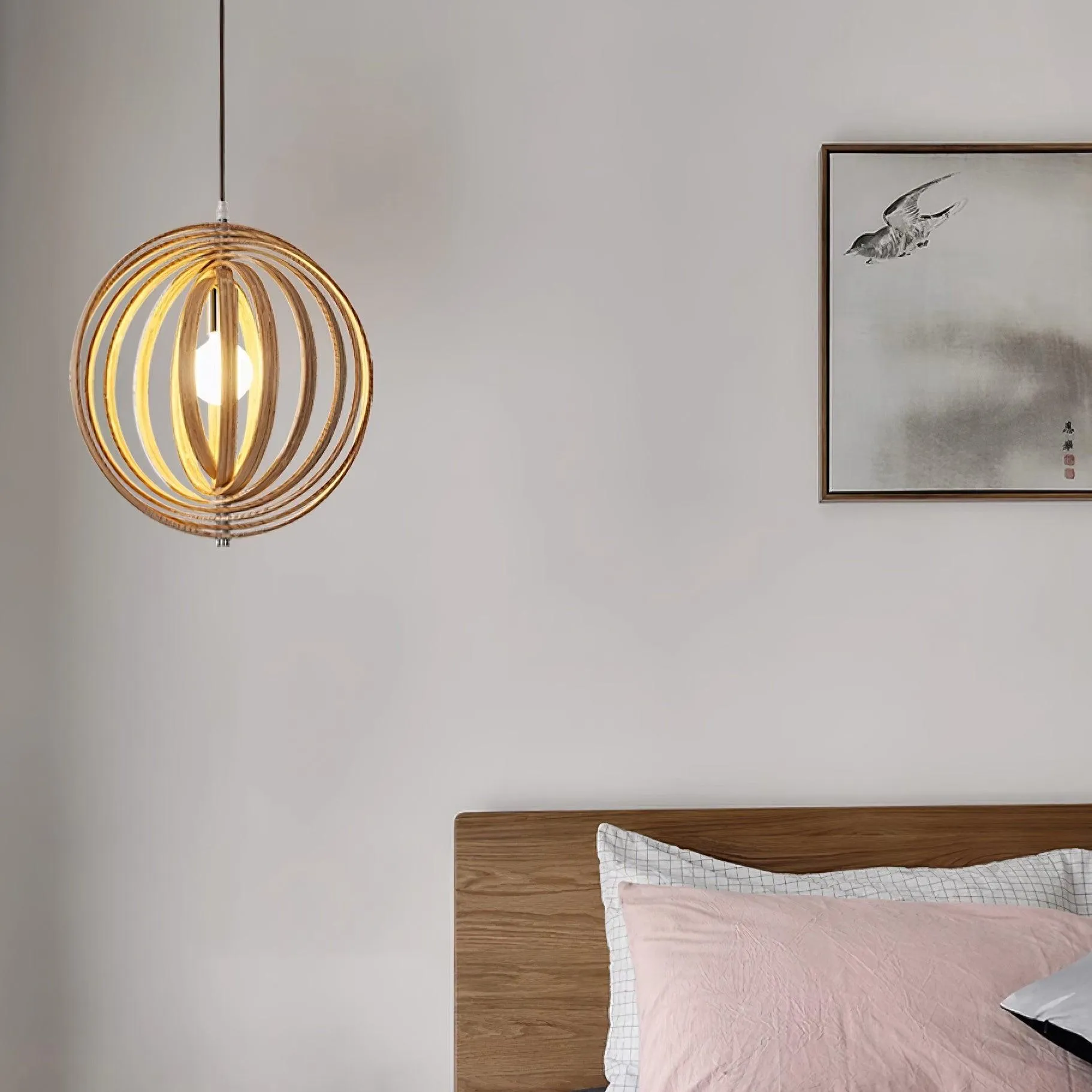 Wooden Moon Pendant Lamp
