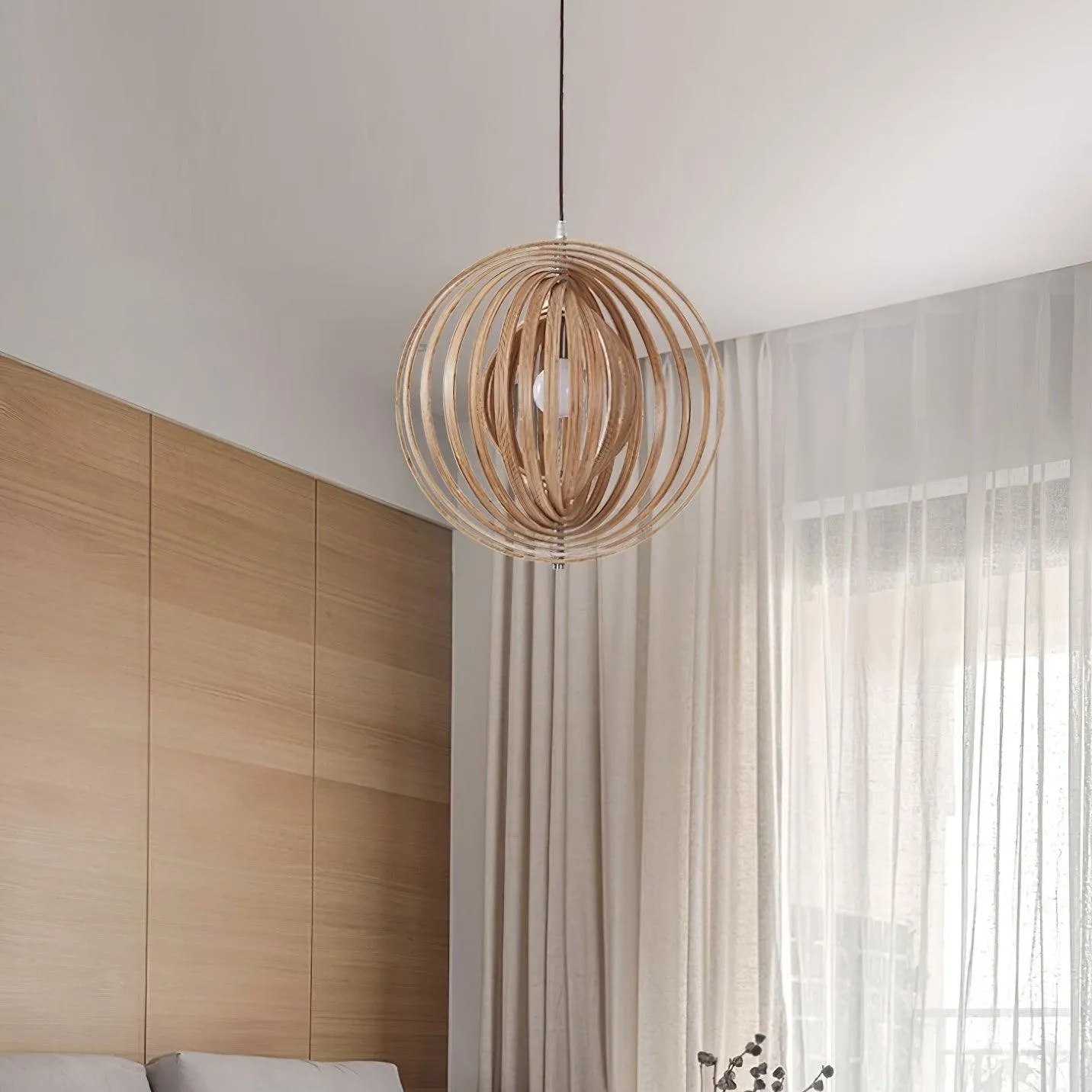 Wooden Moon Pendant Lamp