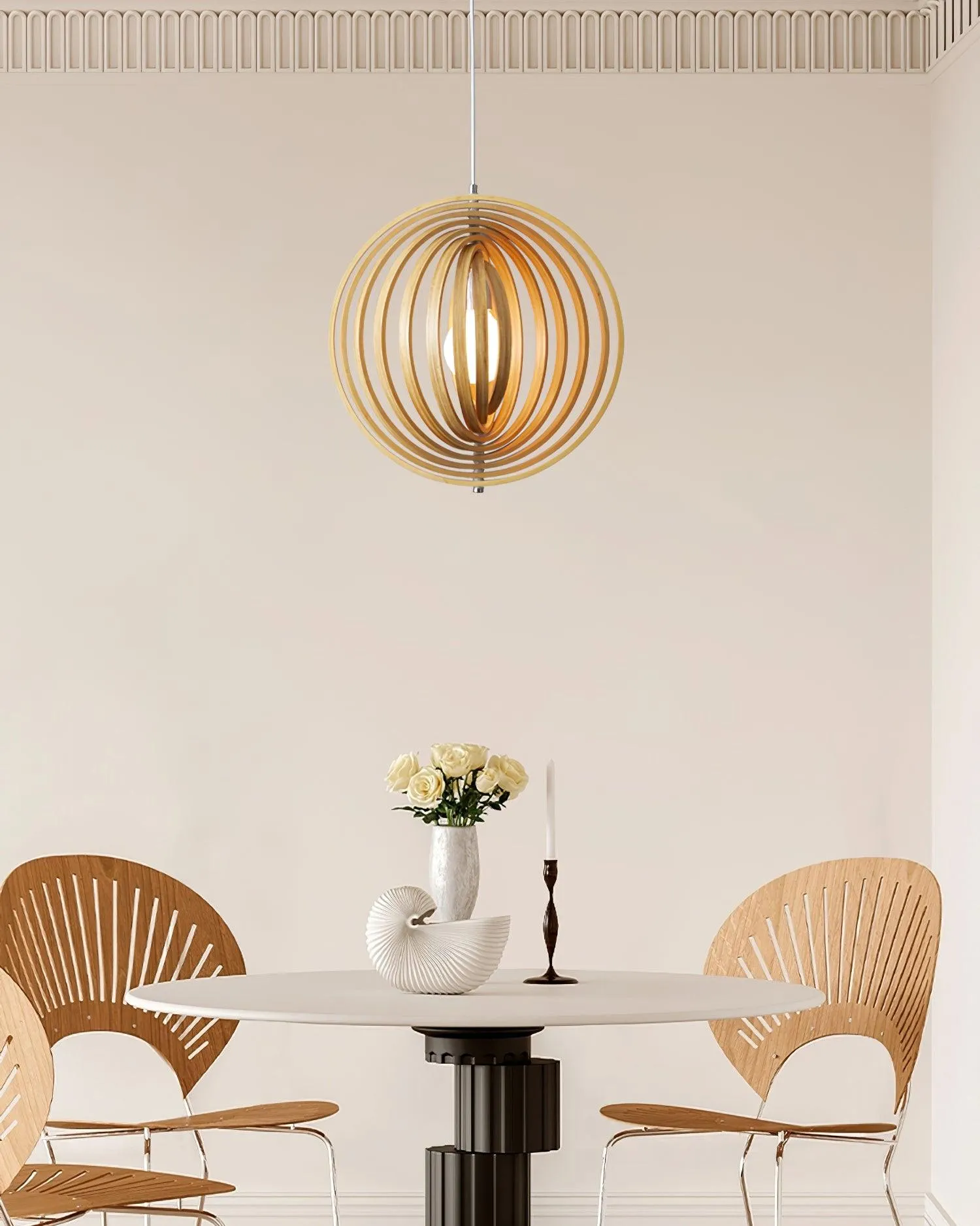 Wooden Moon Pendant Lamp