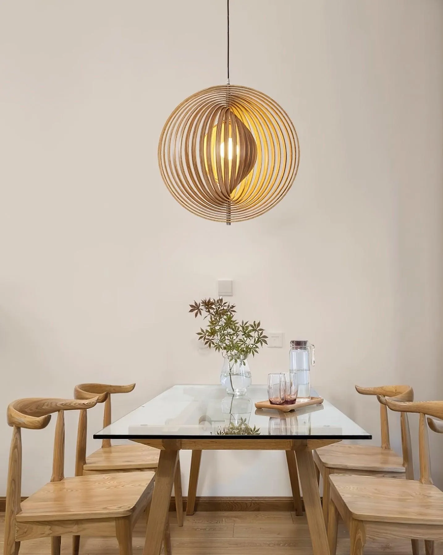 Wooden Moon Pendant Lamp