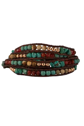 Wrapped To Wear Turquoise Carnelian Bracelet
