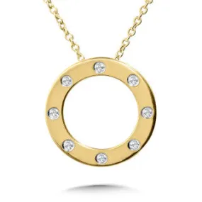 Yellow Gold Diamond Circle Pendant