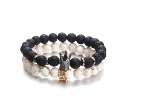 Zircon Crown Volcanic Stone Acrylic Bracelet