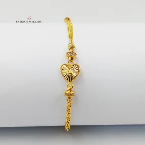 Zircon Studded Heart Bracelet