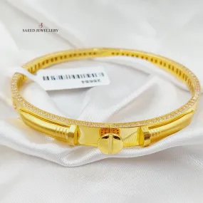Zircon Studded Nail Bangle Bracelet