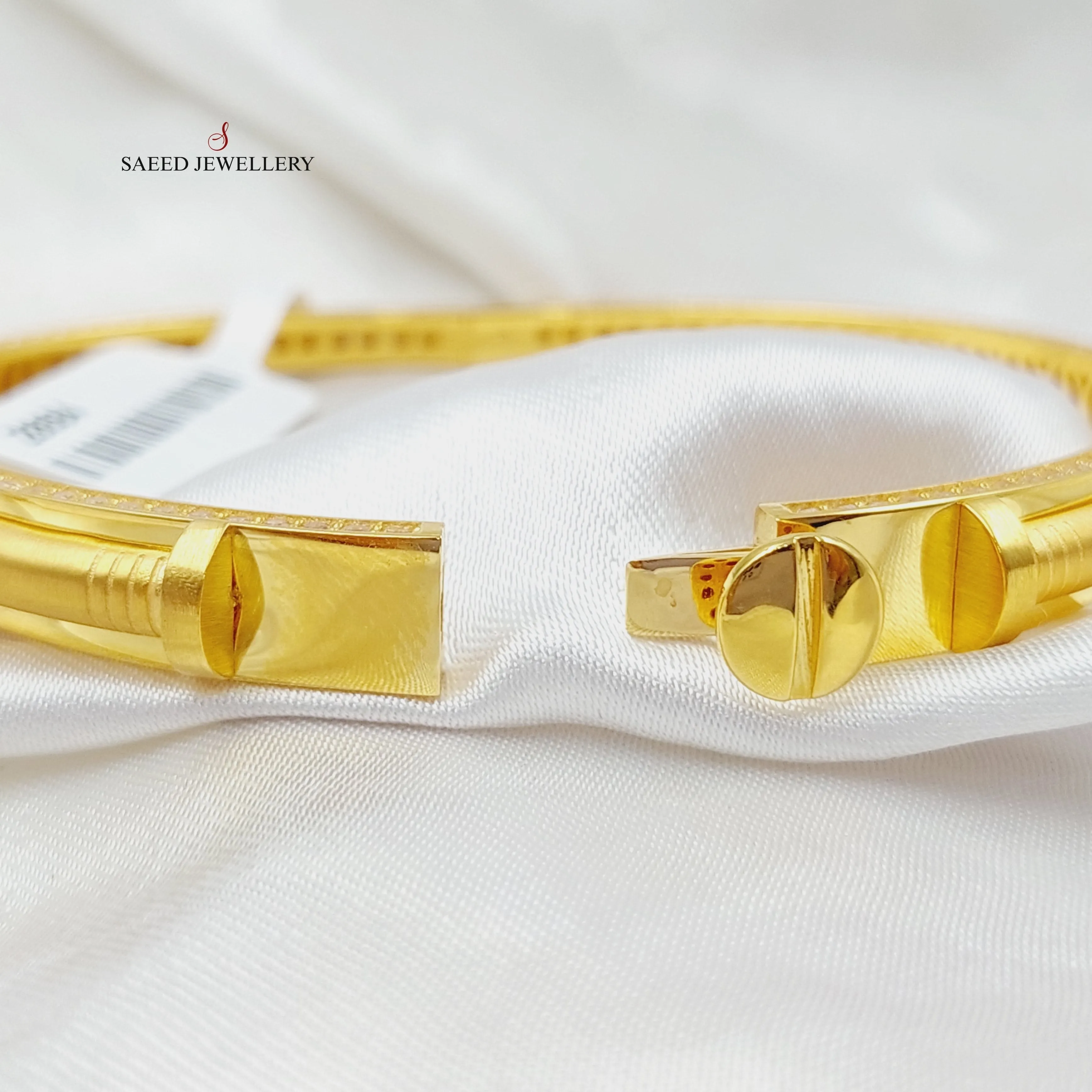 Zircon Studded Nail Bangle Bracelet