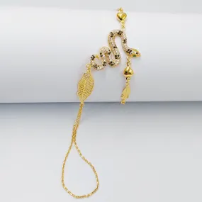 Zircon Studded Snake Hand Bracelet